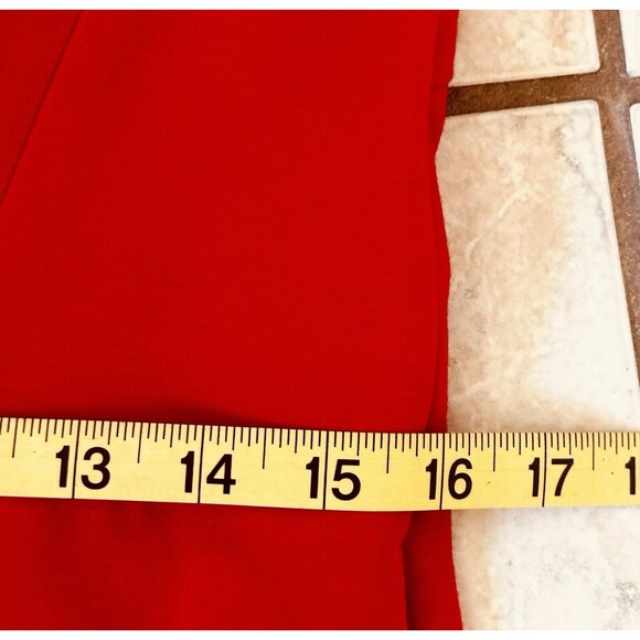 Talbots Women Size 6 Sleeveless Sheath V-Neck Red Dress Back Keyhole Formal - Picture 9 of 11